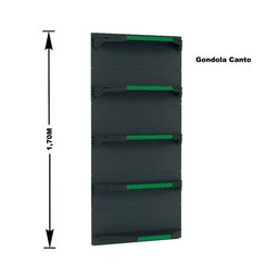 Kit 5 Bandejas para Gondola Canto 170 Fit 40/60 Preto Pe Verde - 2
