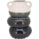 Ver imagem 1 de Vaso Decorativo Enfeite Casa Cerâmica 26x18x18cm Cinza