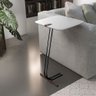 Mesa L50 Lateral Aproximação Sofá Branca Base Preta - 1