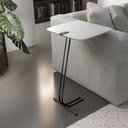 Ver imagem 1 de Mesa L50 Lateral Aproximação Sofá Branca Base Preta