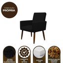 Ver imagem 6 de Kit 4 Poltronas para Sala Pés de Madeira Nina Preto