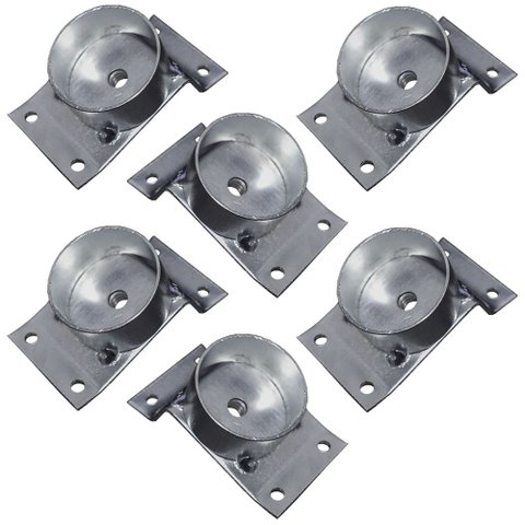 Kit 6 Chapinhas Chapa Inclinada 15º com Tubo Fixação Pés Palito Rosca 5/16 Zincada Gran Belo Produto