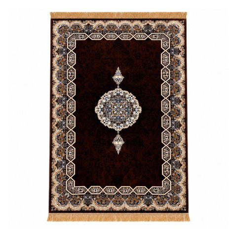 Tapete Persa Royal Marrom 300x400cm Fio Acetinado - Decoração para Quarto e Sala