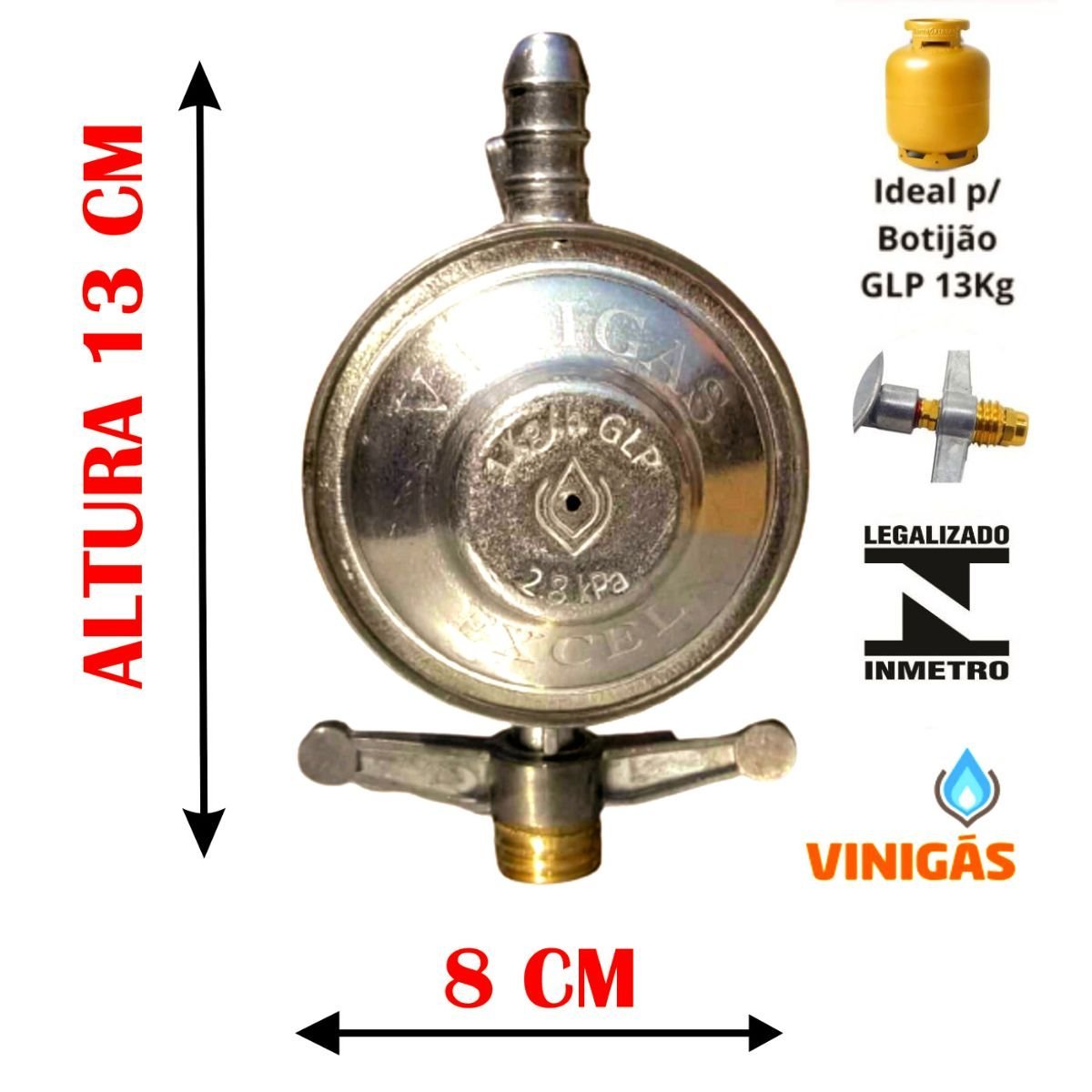 regulador registro inmetro mangueira aço inox 1,2 metros - 4