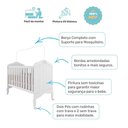 Ver imagem 3 de Berço Americano que Vira Cama Harmonia com Capitone Branco - Permóbili Baby 100% Mdf