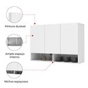 Ver imagem 5 de Armário Suspenso Para Quarto 0,90 Milão 3 Portas Branco EJ Móveis