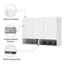 Ver imagem 6 de Armário Suspenso Para Quarto 0,90 Milão 3 Portas Branco EJ Móveis