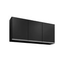 Ver imagem 5 de Armário Aéreo Valentina 120cm 3 Portas MDF Preto Gran Belo