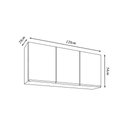 Ver imagem 3 de Armário Aéreo Valentina 120cm 3 Portas MDF Preto Gran Belo