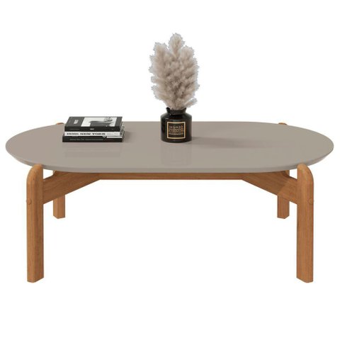 Mesa de Centro Oval Colombo Off White Cedro