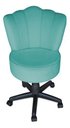 Ver imagem 3 de Cadeira Mocho Pétala Giratória para Estética Consultório Veludo Azul Turquesa Bz Home Decor