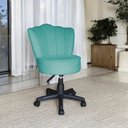 Ver imagem 2 de Cadeira Mocho Pétala Giratória para Estética Consultório Veludo Azul Turquesa Bz Home Decor