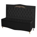 Ver imagem 1 de Kit Cabeceira de Cama Box e Calçadeira Baú Madri King 195 Cm Suede Preto do Lar Móveis e Decoração