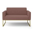 Ver imagem 3 de Sofá Namoradeira Base Industrial Dourado Marisa Veludo Rosê D03 - D'Rossi