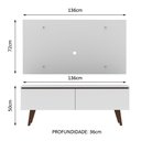 Ver imagem 3 de Rack Madesa Le Mans e Painel para Tv até 55 Polegadas 2 Portas - Branco/rustic