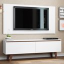 Ver imagem 1 de Rack Madesa Le Mans e Painel para Tv até 55 Polegadas 2 Portas - Branco/rustic