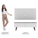 Ver imagem 6 de Rack Madesa Le Mans e Painel para Tv até 55 Polegadas 2 Portas - Branco/rustic