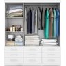 Guarda Roupa Casal 3 Portas Correr 9 Gav Capri - Quarta Divisão:branco C/espelho - 2