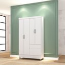 Ver imagem 2 de Guarda Roupa Solteiro 4 Portas 102 Cm Rio Plus Branco - Pallazio