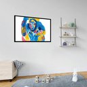 Ver imagem 2 de Quadro Decorativo Gorila Pensativo Abstrato - 50x70cm:moldura Branca