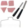 Kit Espátula Confeiteiro Alisadora Reta Curva Raspadores Nivelador Cortador De Bolo Confeitar Rs - 1