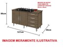 Ver imagem 6 de Balcão Gabinete Canadá para Cooktop 5 Bocas 4 Gavetas Bpm Passe Bem