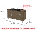 Ver imagem 6 de Balcão Gabinete Canadá para Cooktop 5 Bocas 4 Gavetas Bpm Passe Bem