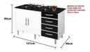 Ver imagem 1 de Balcão Gabinete Canadá para Cooktop 5 Bocas 4 Gavetas Bpm Passe Bem
