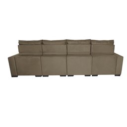 Sofá Retrátil e Reclinável 3.20m Molas Ensacadas e Costura Tripla Cama inBox Nobre Suede Castor - 6