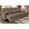 Sofá Retrátil e Reclinável 3.20m Molas Ensacadas e Costura Tripla Cama inBox Nobre Suede Castor - 1