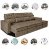 Sofá Retrátil e Reclinável 3.20m Molas Ensacadas e Costura Tripla Cama inBox Nobre Suede Castor - 3