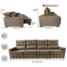 Sofá Retrátil e Reclinável 3.20m Molas Ensacadas e Costura Tripla Cama inBox Nobre Suede Castor - 2