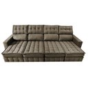 Ver imagem 5 de Sofá Retrátil e Reclinável 3.20m Molas Ensacadas e Costura Tripla Cama inBox Nobre Suede Castor
