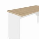 Ver imagem 5 de Mesa Escrivaninha 150cm Pés Painel com Gaveteiro Suspenso F5 Office Cor:Macadâmia com Branco