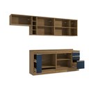 Ver imagem 2 de Armário de Cozinha Completa 3 Gavetas 100% Mdf 300cm Nogueira/azul Profundo Celeste Kappesberg
