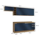 Ver imagem 4 de Armário de Cozinha Completa 3 Gavetas 100% Mdf 300cm Nogueira/azul Profundo Celeste Kappesberg