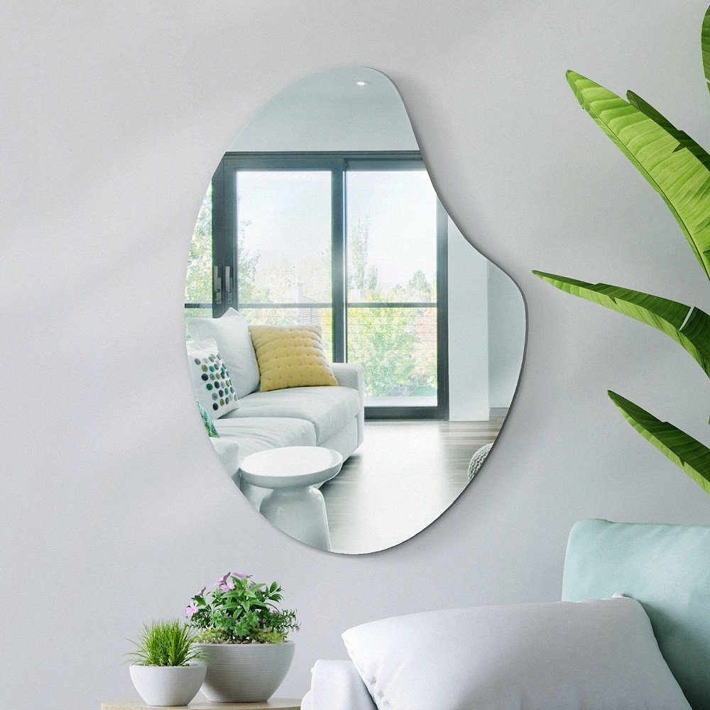 Espelho Organico Grande 100 X 70 Moderno Lapidado com Suporte