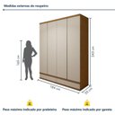 Ver imagem 3 de Guarda Roupa Casal 4 Portas com 5 Gavetas 100% MDF Urbano
