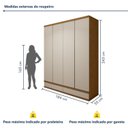 Ver imagem 3 de Guarda-roupa 4 Portas 3 Gavetas 100% Mdf Urbano