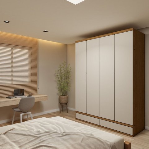 Guarda-roupa 4 Portas 3 Gavetas 100% Mdf Urbano