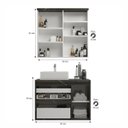 Ver imagem 2 de Gabinete de Banheiro 90cm com Cuba e Armário Ref 920 Cewal - Arenito/branco