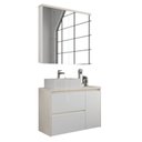 Ver imagem 3 de Gabinete de Banheiro 90cm com Cuba e Armário Ref 920 Cewal - Arenito/branco