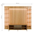 Ver imagem 7 de Rack com Painel para TV até 85" 11 Prateleiras e LED Lincoln Float 254cm – Carvalho c/ Champanhe