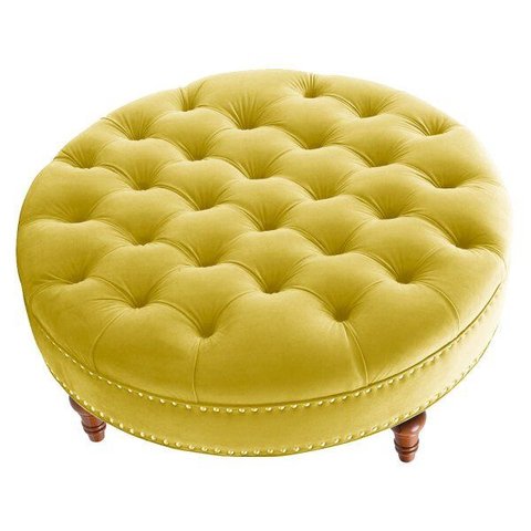 Puff Amara 60cm Suede Amarelo Slk Decor