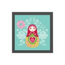 Ver imagem 1 de Quadro Quadrado Decorativo Matrioska 20x20cm:Madeira branca