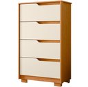 Ver imagem 5 de Cômoda para Quarto Pequena 4 Gavetas 70cm Lody A04 Flex Cinamomo Off White - Lyam Decor