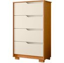 Ver imagem 7 de Cômoda para Quarto Pequena 4 Gavetas 70cm Lody A04 Flex Cinamomo Off White - Lyam Decor