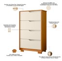 Ver imagem 3 de Cômoda para Quarto Pequena 4 Gavetas 70cm Lody A04 Flex Cinamomo Off White - Lyam Decor