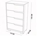 Ver imagem 4 de Cômoda para Quarto Pequena 4 Gavetas 70cm Lody A04 Flex Cinamomo Off White - Lyam Decor