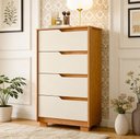 Ver imagem 2 de Cômoda para Quarto Pequena 4 Gavetas 70cm Lody A04 Flex Cinamomo Off White - Lyam Decor